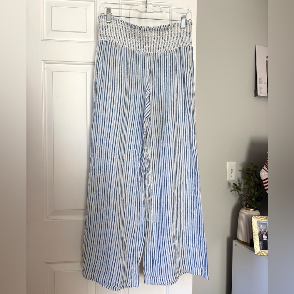 Striped wide leg pants